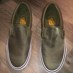Olive Vans Slip On
